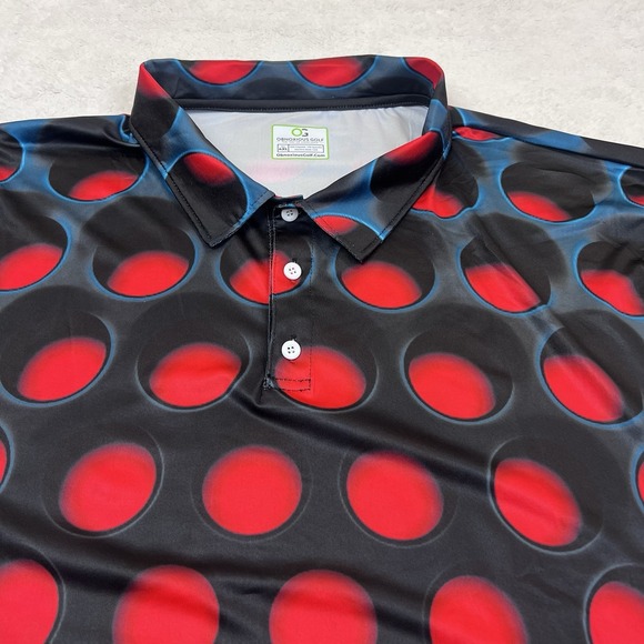 Obnoxious Golf Shirt Mens 4XL Geometric Print Stretch‎ Polyester Blend - Picture 7 of 9